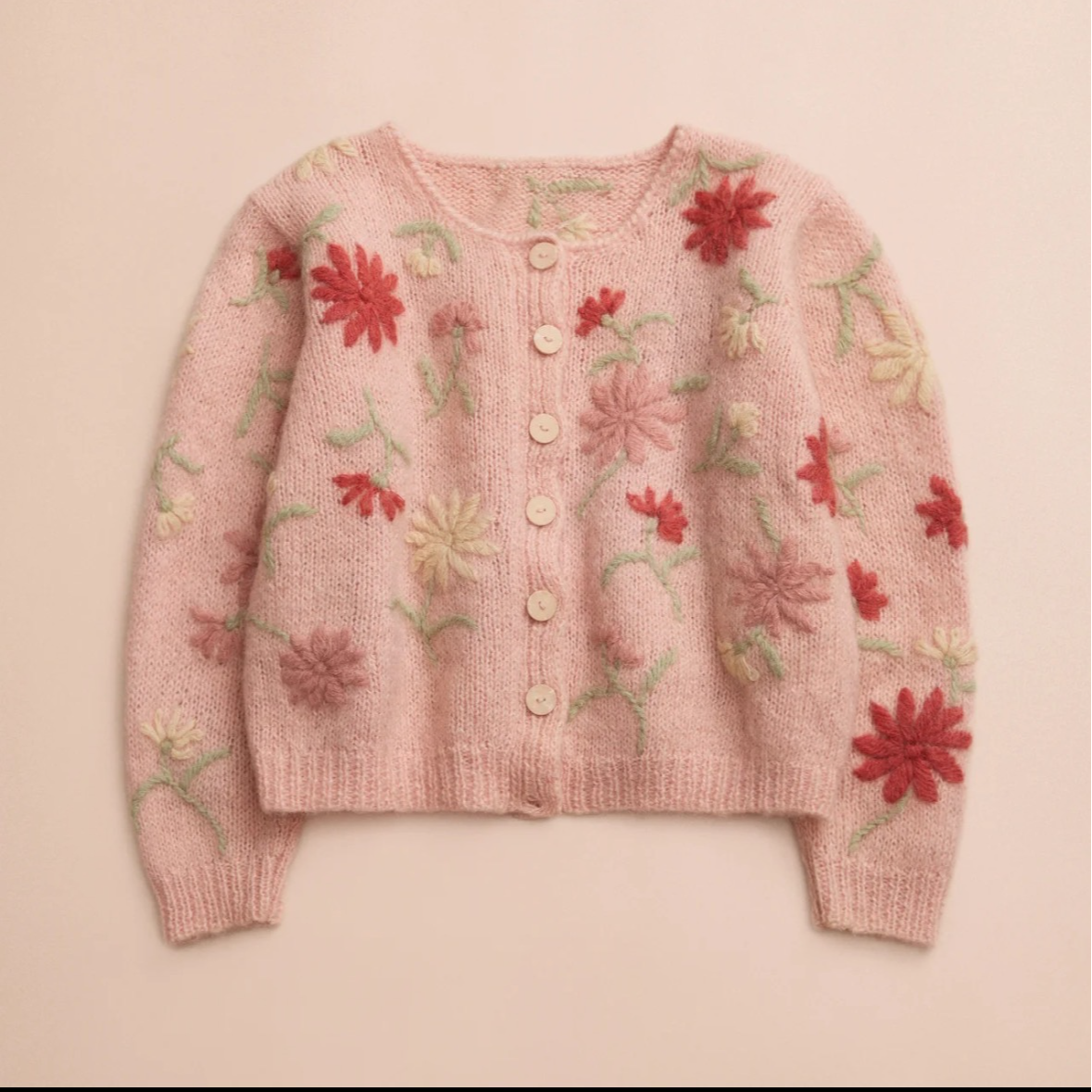 【枫之谷】25新款时尚百搭手工花朵钩花针织开衫.K51111a