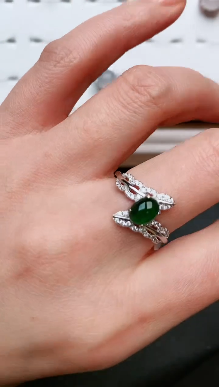 【闪购商品】翡翠戒指银S925镶嵌....