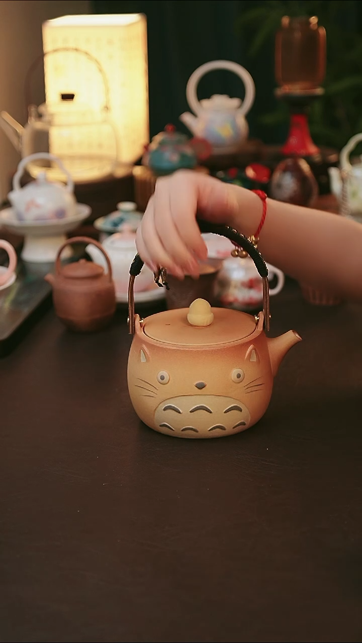 青云茶斋陶瓷茶具龙猫烧水壶