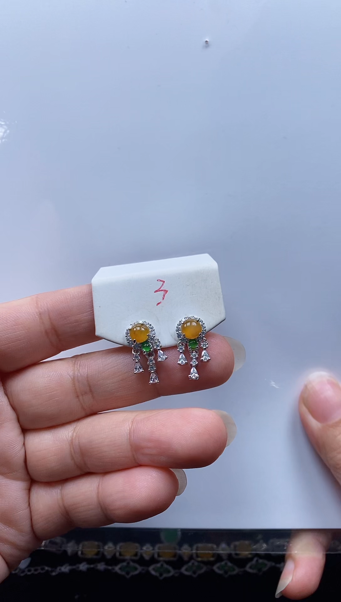【闪购商品】翡翠耳饰银S925镶嵌耳钉