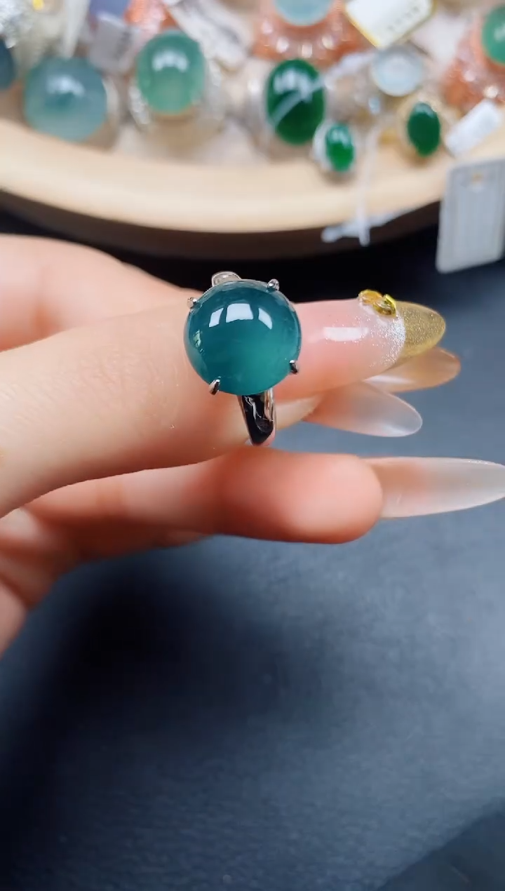 【闪购商品】翡翠戒指银S925镶嵌翡翠