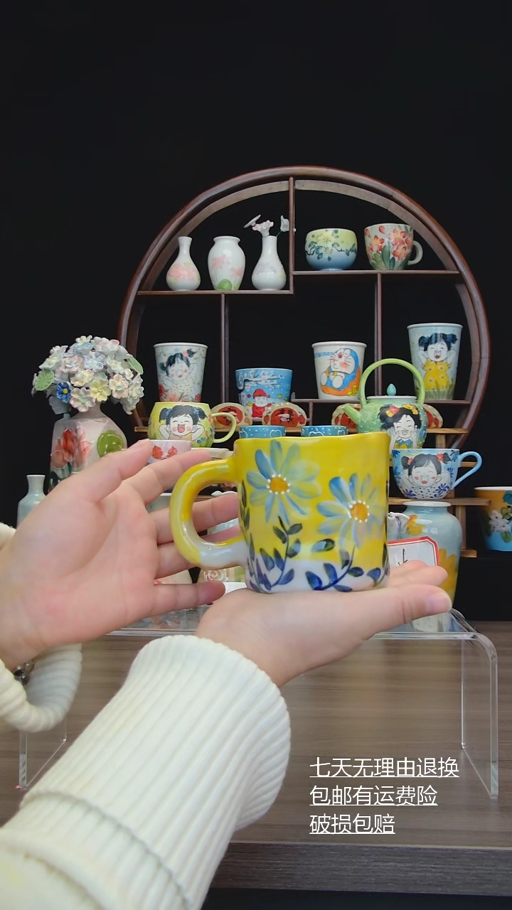 【闪购商品】摆件景德镇纯手工手绘、高温釉下彩