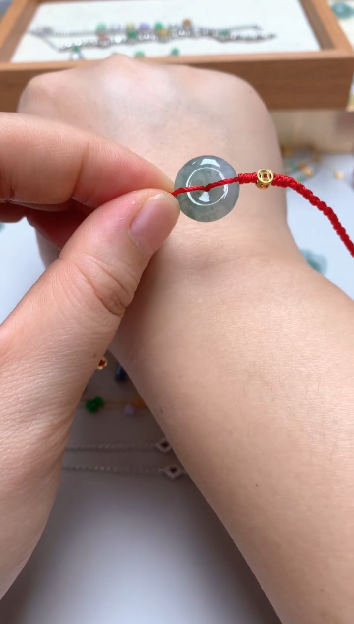 颈饰未镶嵌翡翠平安扣手绳