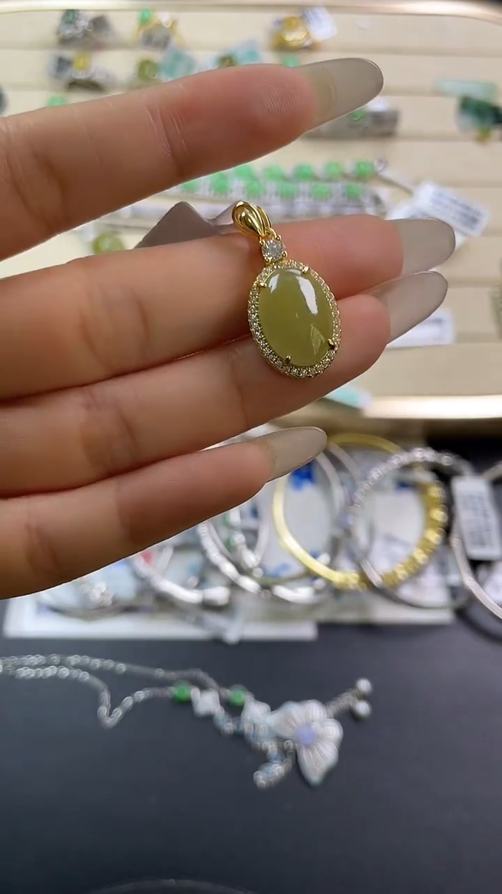 银S925镶嵌戒指翡翠翡翠 蛋面 银S925镶嵌