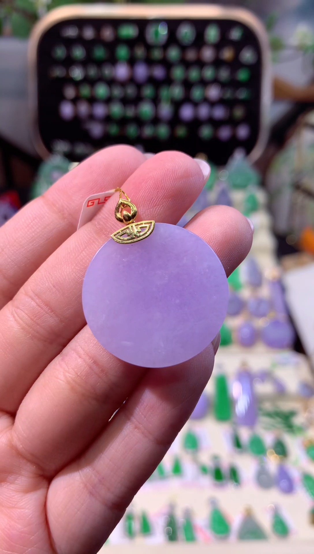 【闪购商品】翡翠颈饰18K金镶嵌缅甸天然A货翡翠