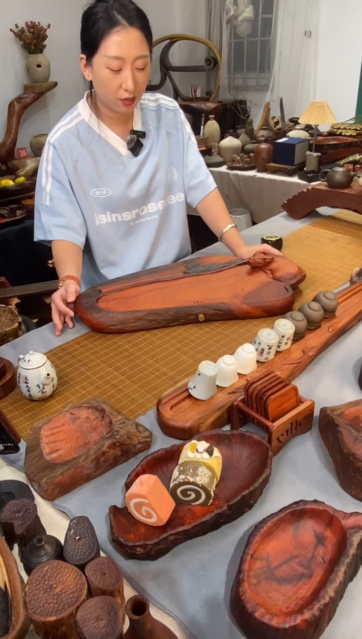 缅甸花梨木茶盘（卧牛）