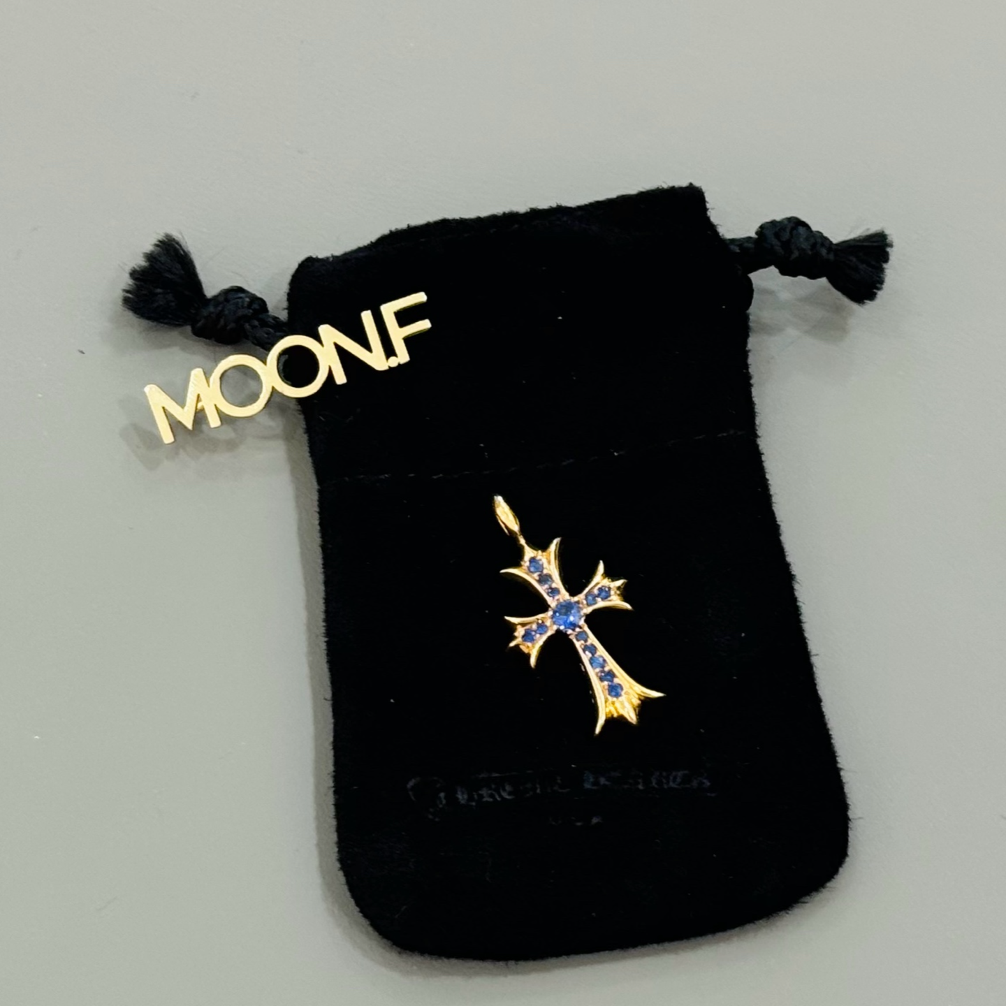 未使用 Chrome Hearts/克罗心 正品克罗心 蓝钻 Tiny E十字架吊坠