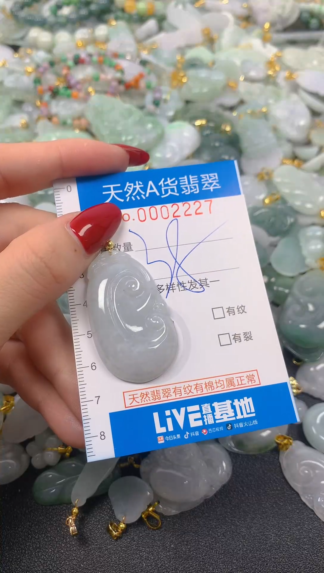 颈饰未镶嵌翡翠净货挂件-227