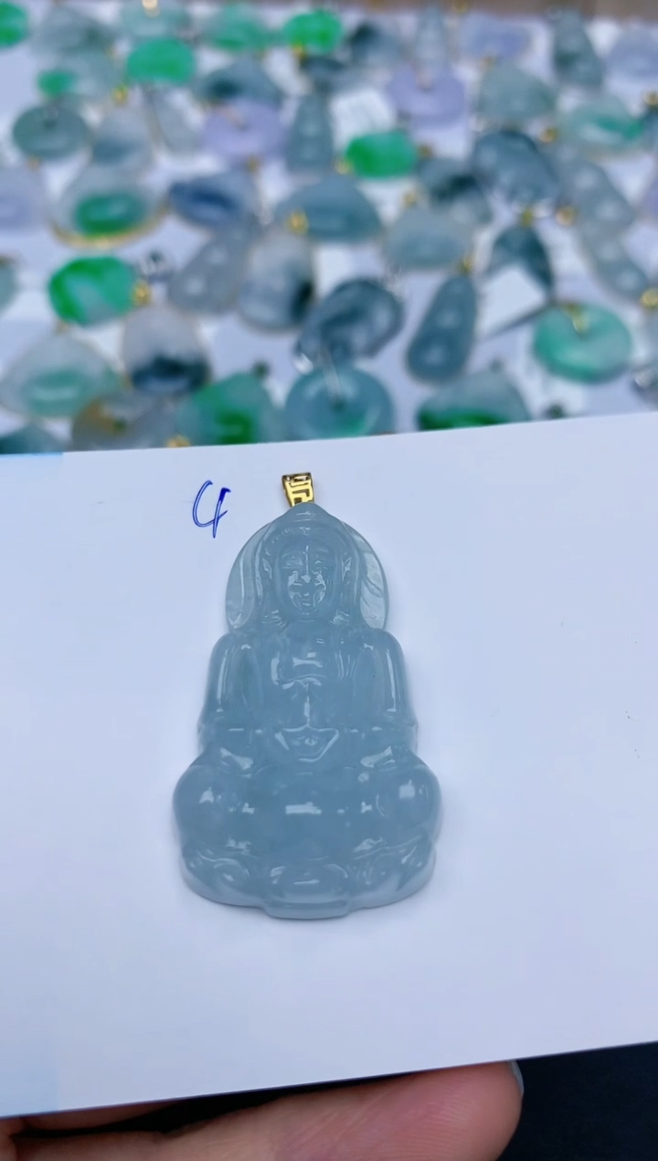 【闪购商品】翡翠颈饰18K金镶嵌天然翡翠A货    