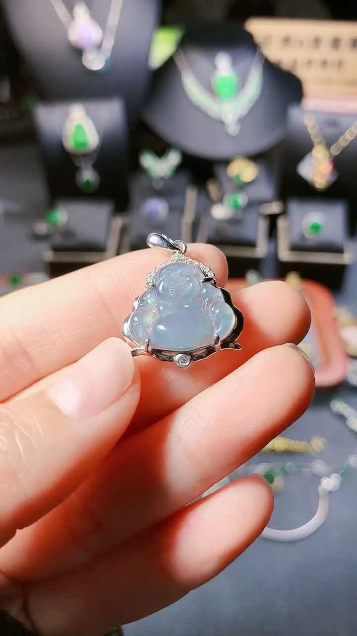 【闪购商品】翡翠吊坠(赠链)银S925镶嵌吊坠