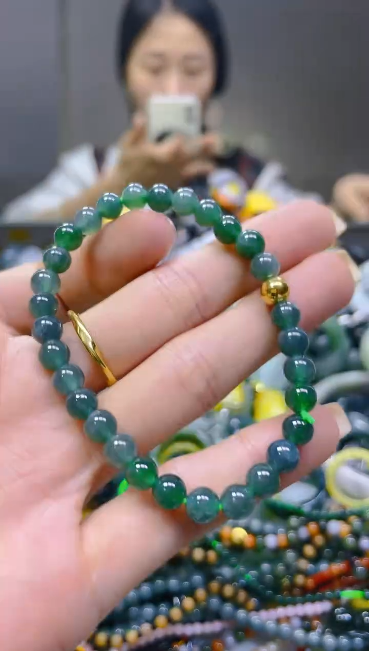 翡翠未镶嵌颈饰5MM/Y/翡翠A货一图一物