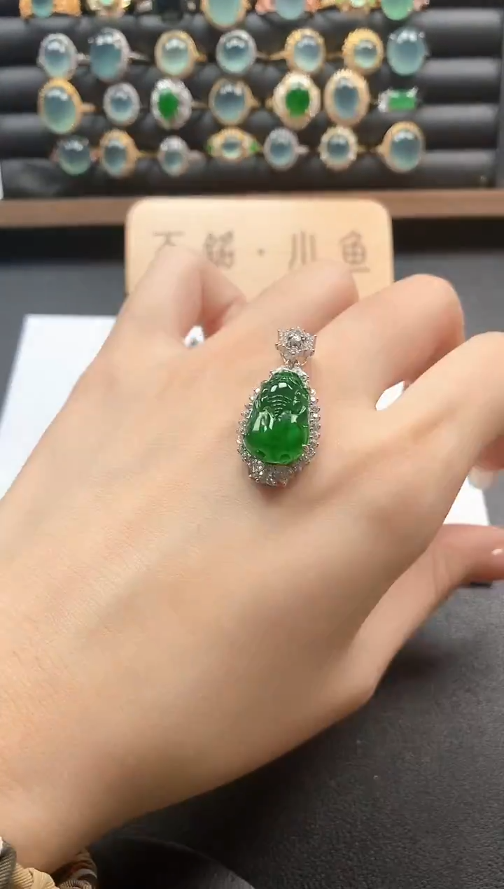 银S925镶嵌戒指翡翠51511