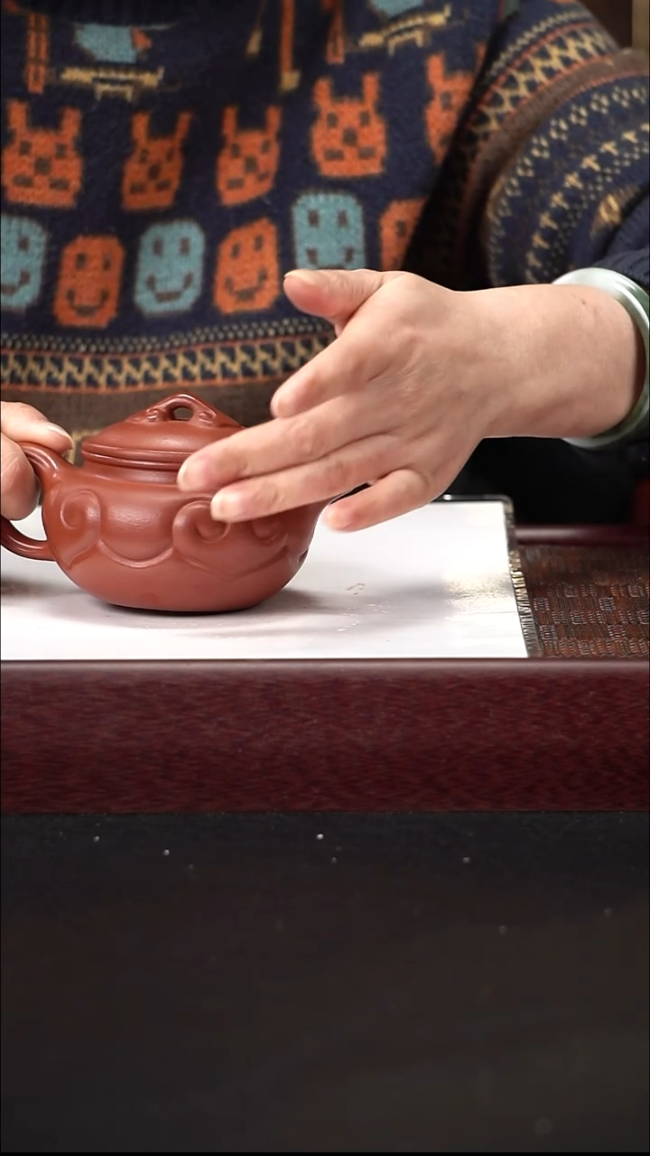 茶壶紫砂ZQ朱泥仿古如意