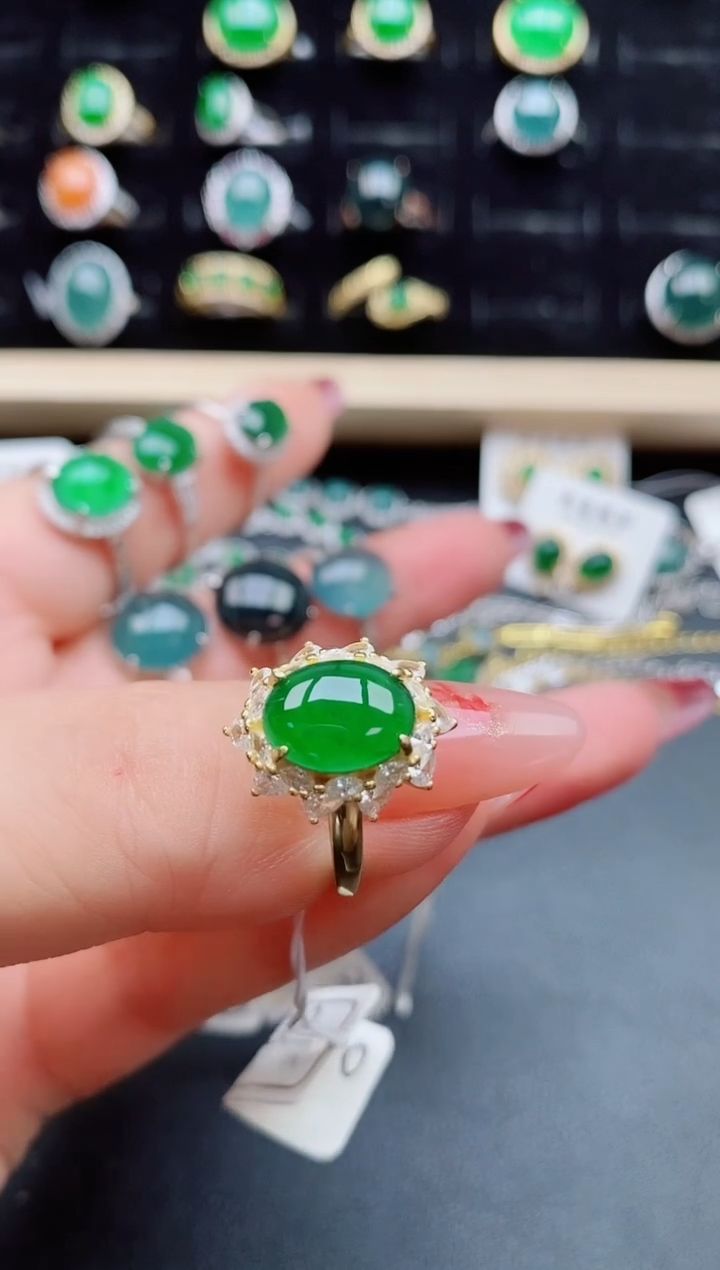 【闪购商品】翡翠戒指银S925镶嵌5085580
