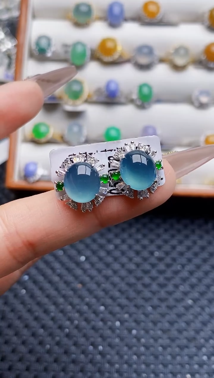 银S925镶嵌戒指翡翠8398