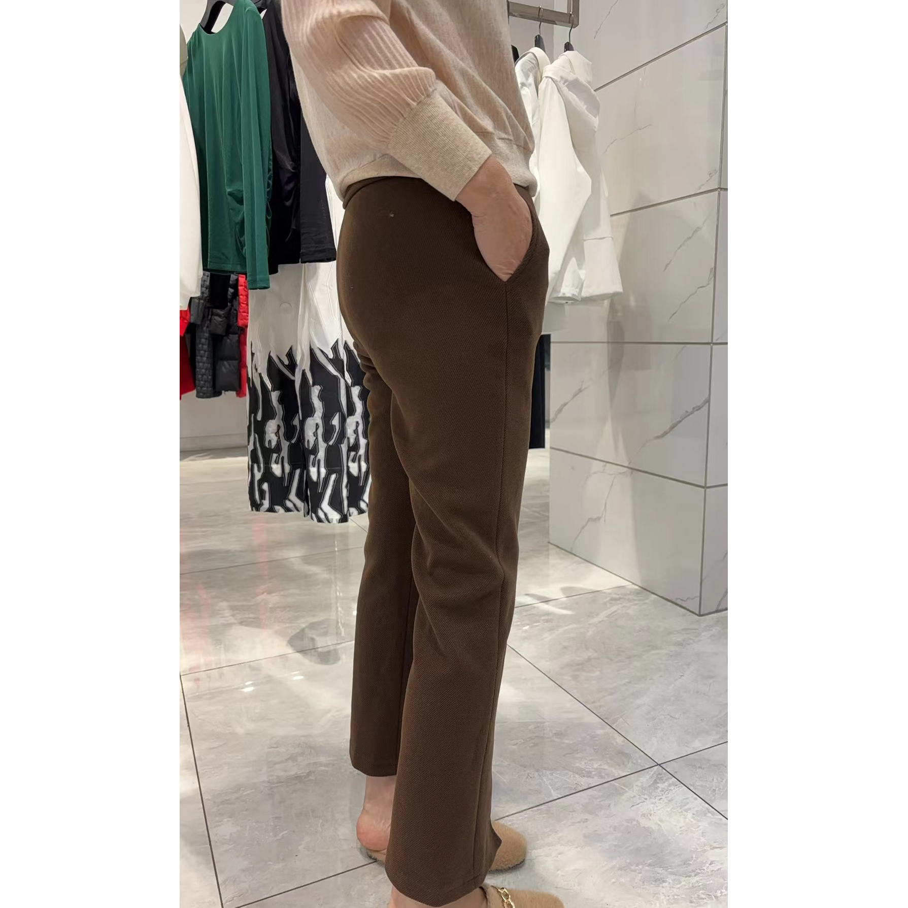 长裤女梦里人优雅气质休闲百搭微喇裤6946