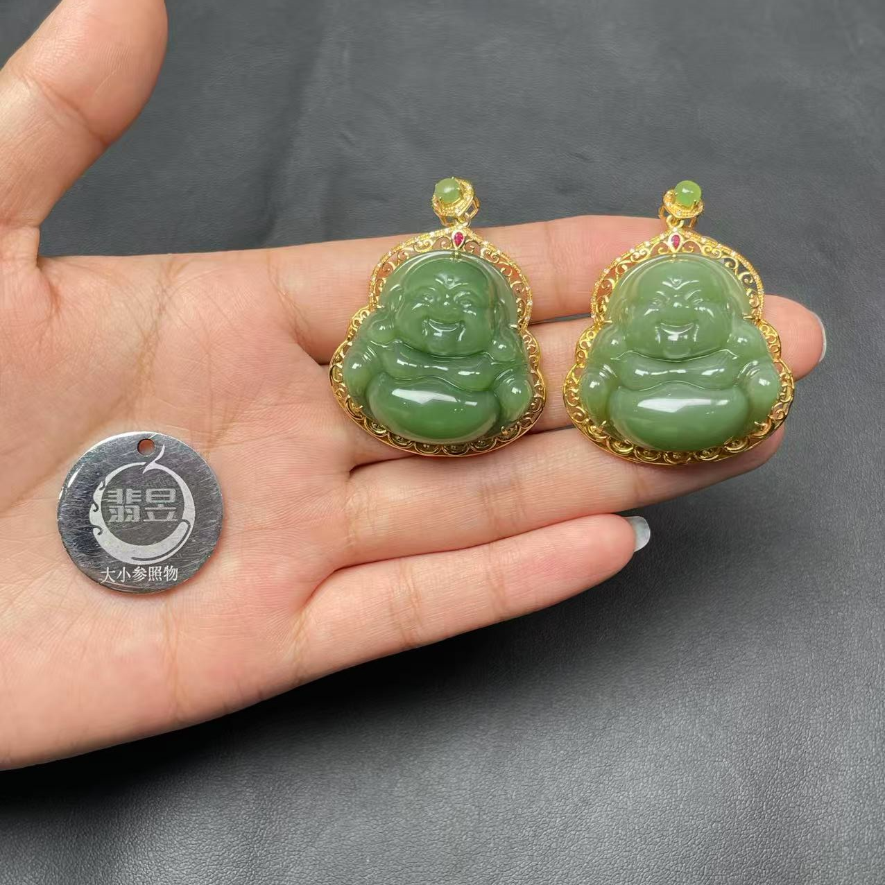 翡昱-SH30-37165-614-和田玉吊坠18K金镶-多样性发其一-D