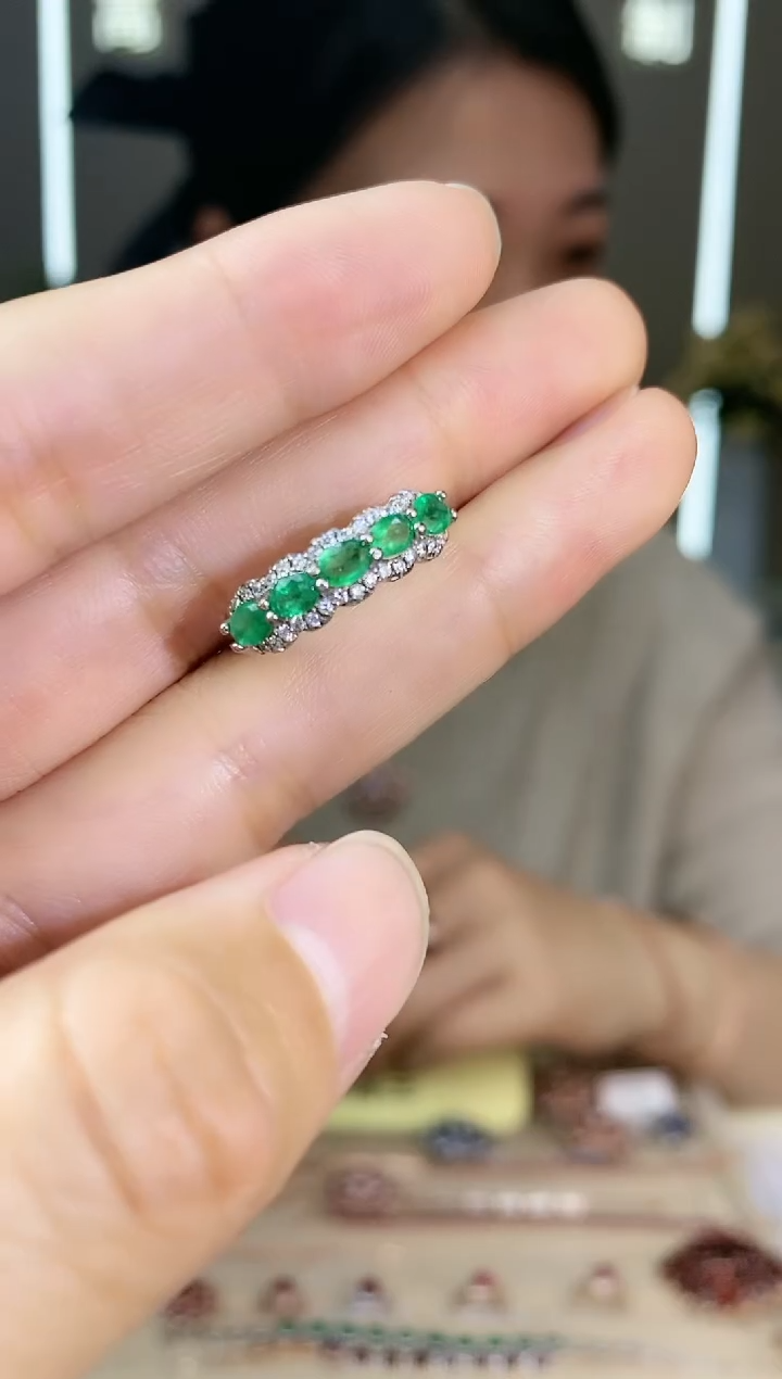 【闪购商品】祖母绿手饰银S925镶嵌手饰