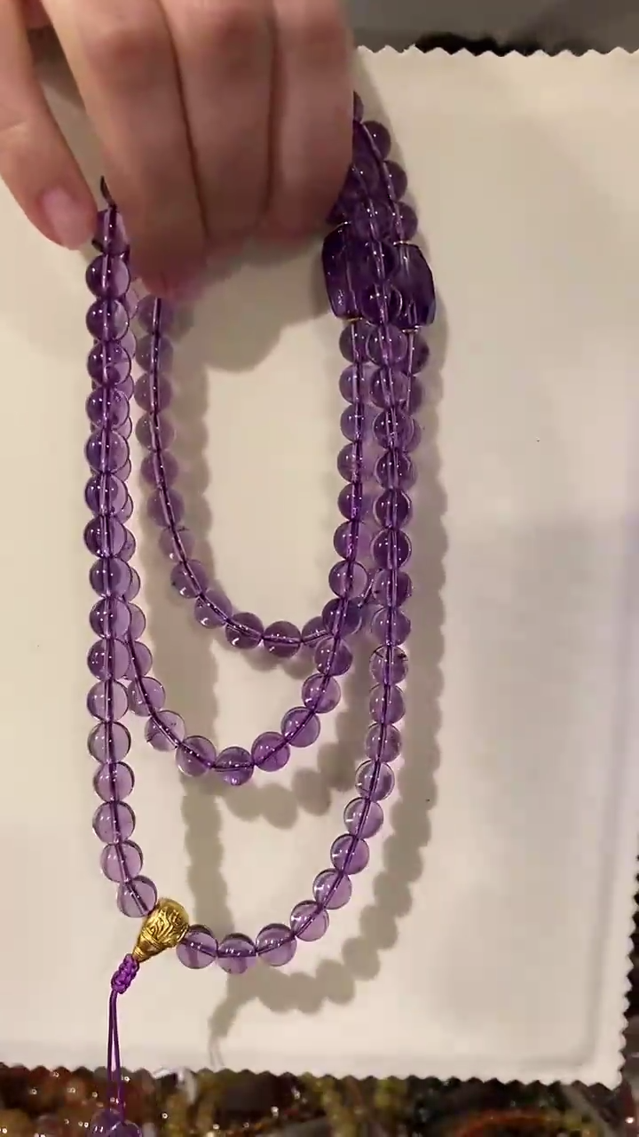 【闪购商品】水晶手链未镶嵌巴西紫水108颗 5圈