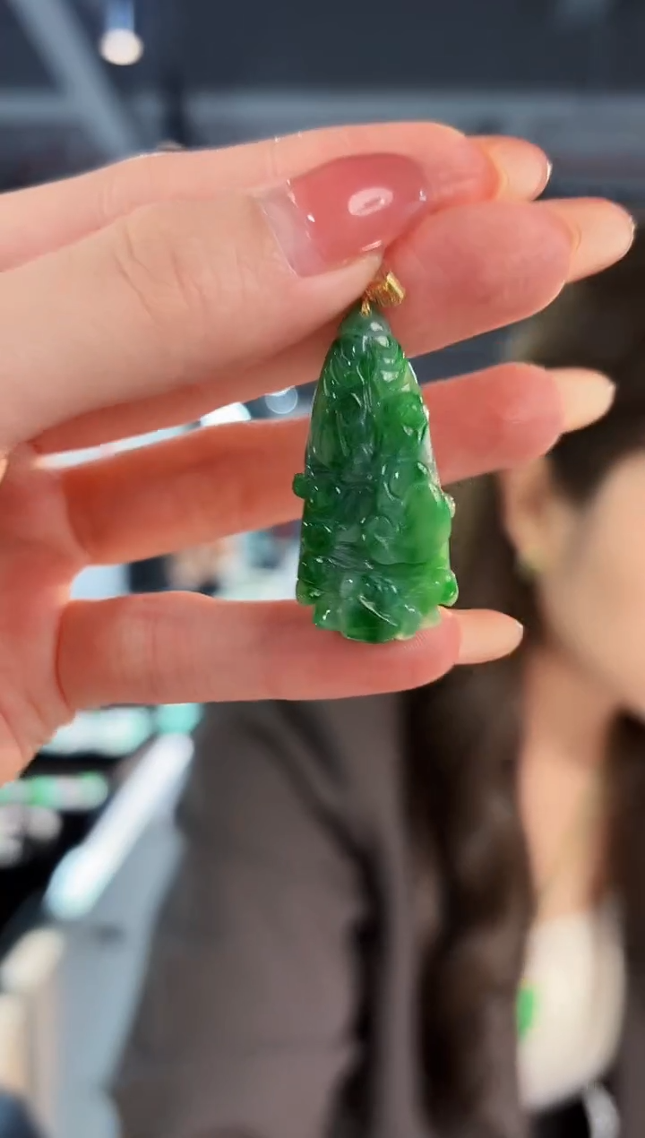 【闪购商品】翡翠颈饰18K金镶嵌缅料A货/支持复检/一件