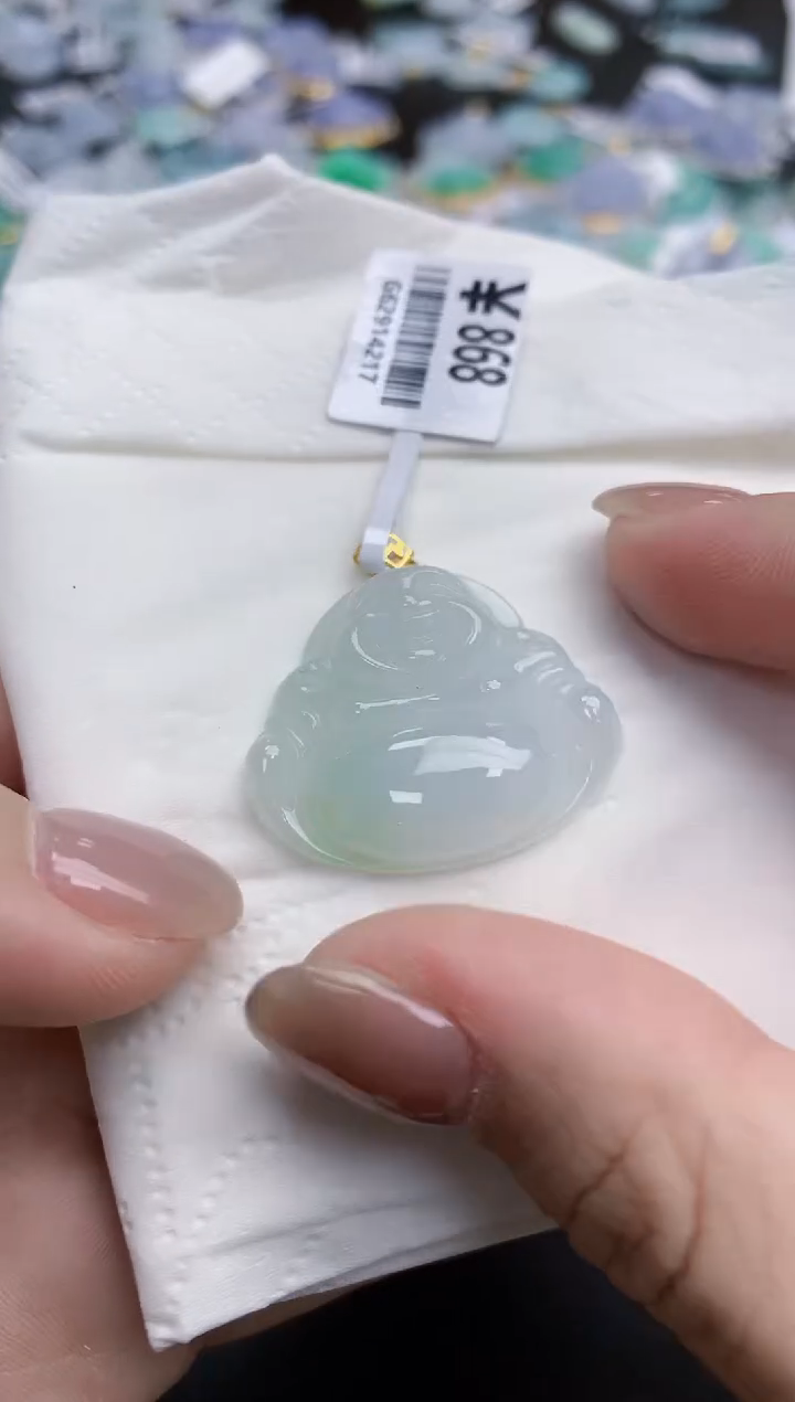 【闪购商品】翡翠颈饰18K金镶嵌天然缅甸翡翠A货