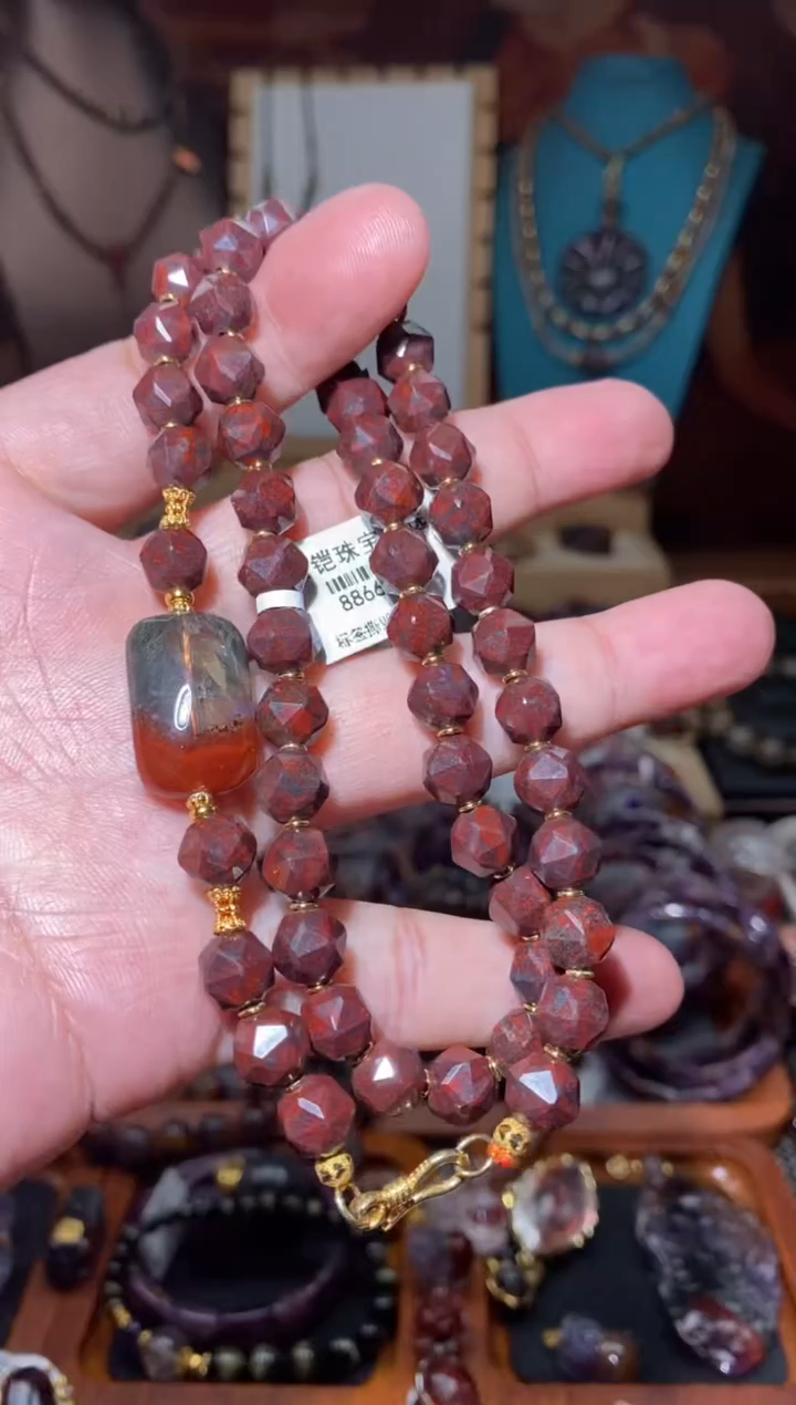 【闪购商品】石英质玉项链未镶嵌红伊丁+红极光