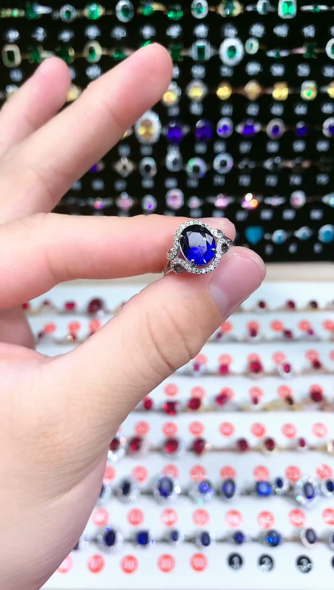 【闪购商品】蓝宝石戒指银S925镶嵌111111