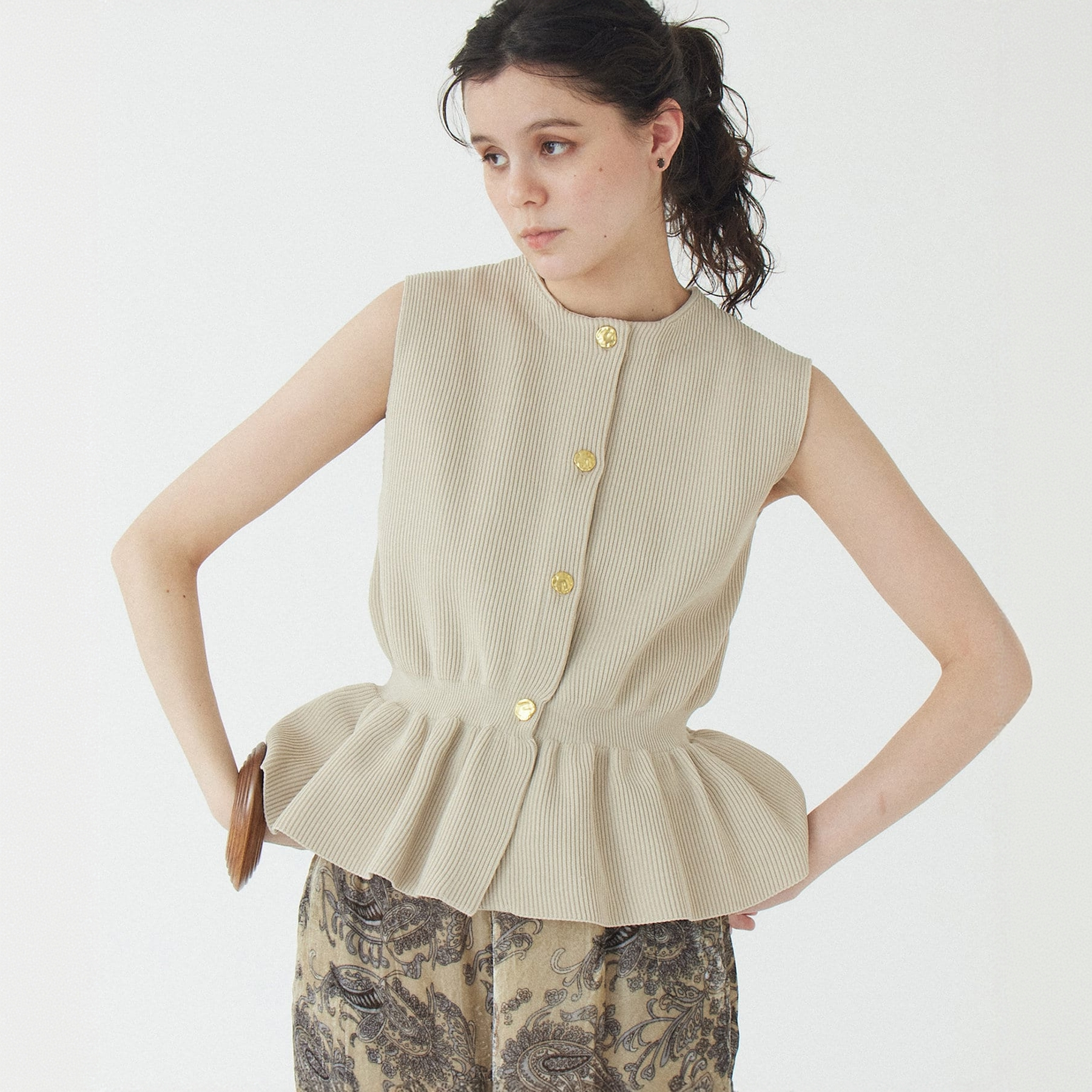 小香风 无袖花边马甲