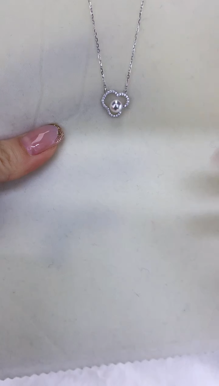 银S925镶嵌DA海水珍珠套链6-7MM X035