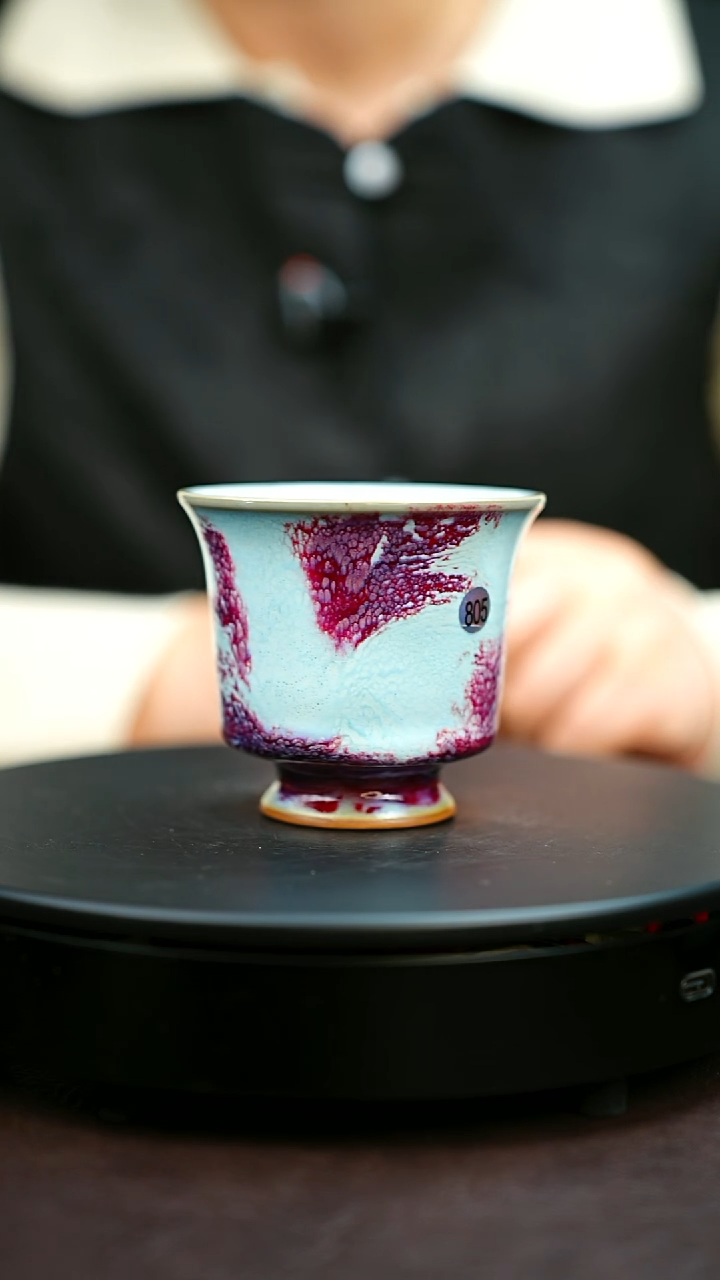 805#原矿钧瓷炉钧釉高足杯