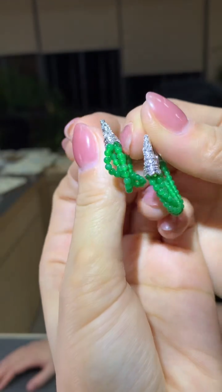 【闪购商品】翡翠耳饰18K金镶嵌|不退不换