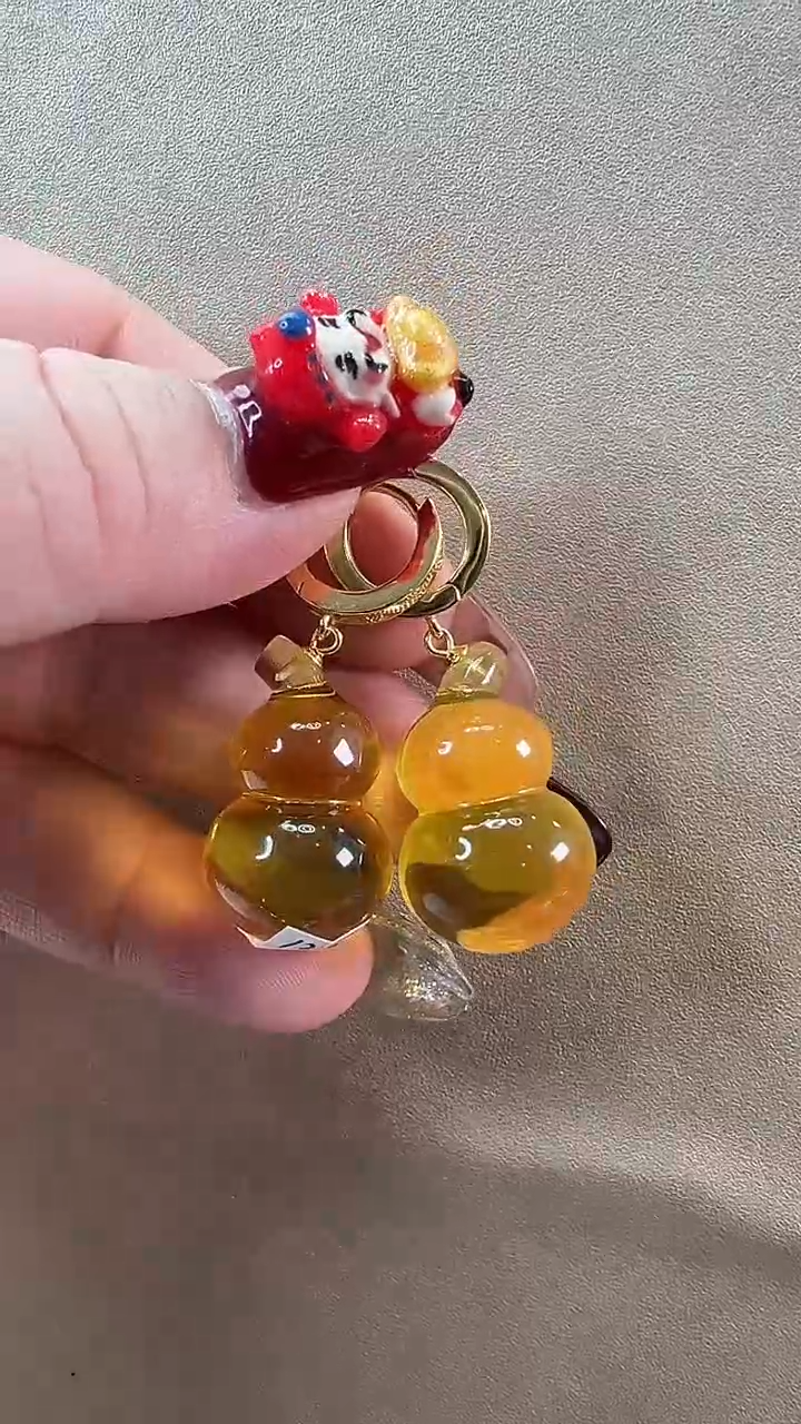 【闪购商品】琥珀耳饰未镶嵌耳环