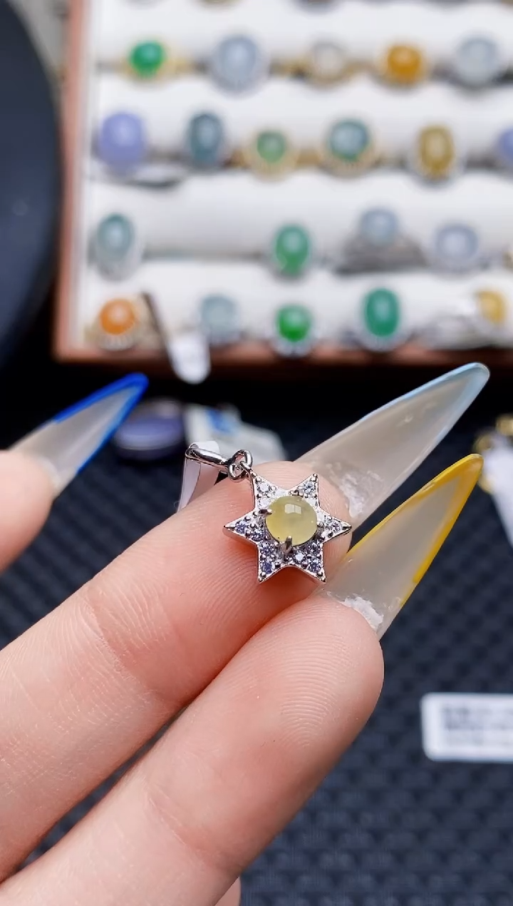 银S925镶嵌戒指翡翠6012