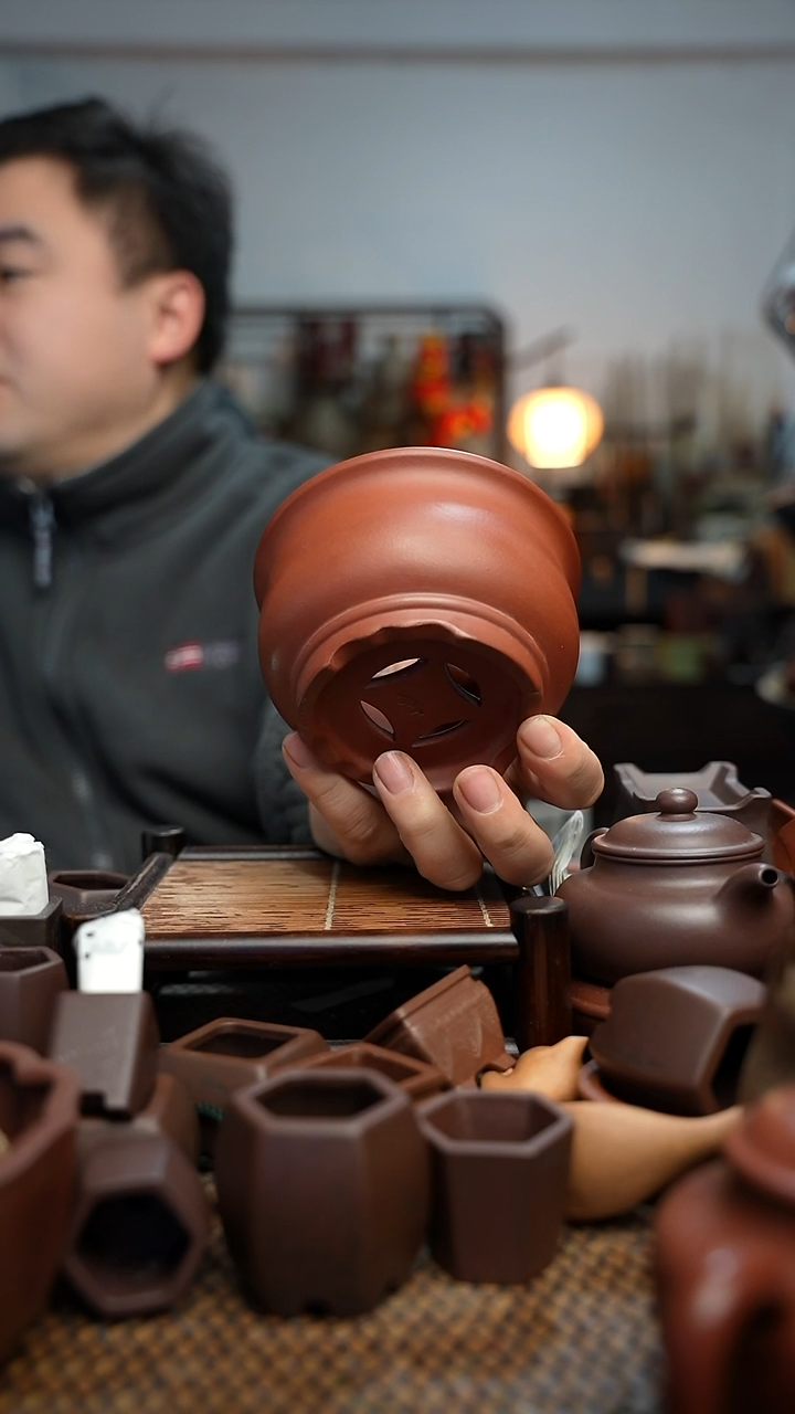 紫砂花盆長木軒精品紫砂11.7*7内口9.6*5.8