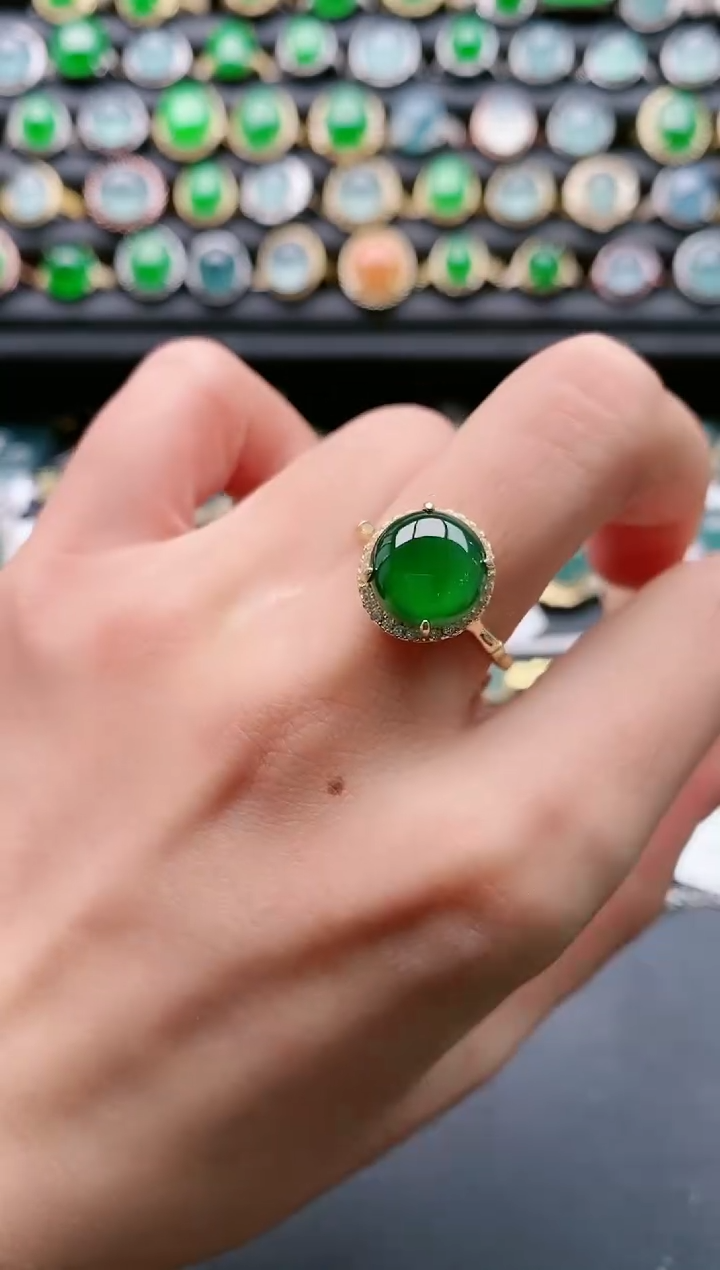 【闪购商品】翡翠戒指银S925镶嵌11111