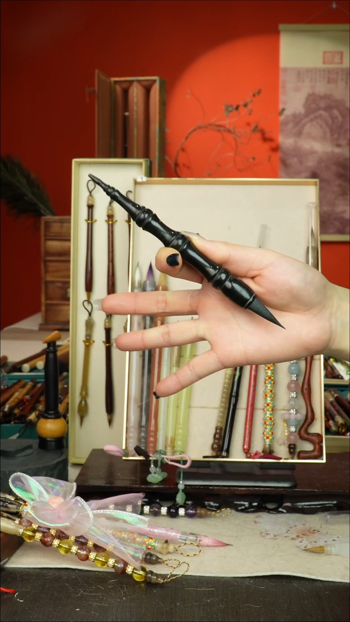 416号闪孤品高货毛笔链接 清水试笔 蘸墨不退