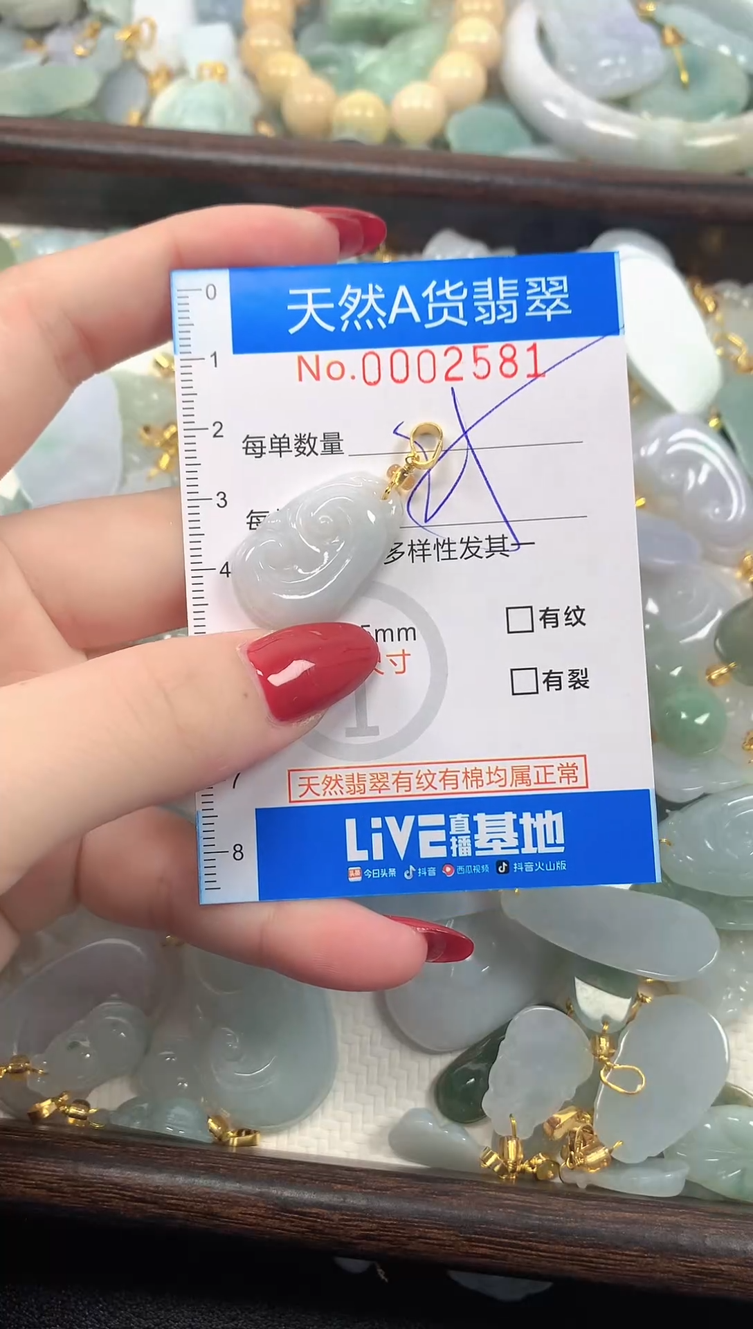 颈饰未镶嵌翡翠净货挂件-2581