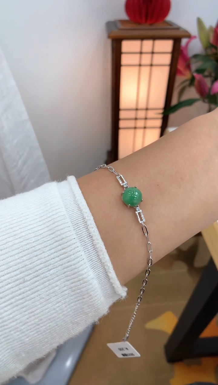 【闪购商品】翡翠手链银S925镶嵌手链