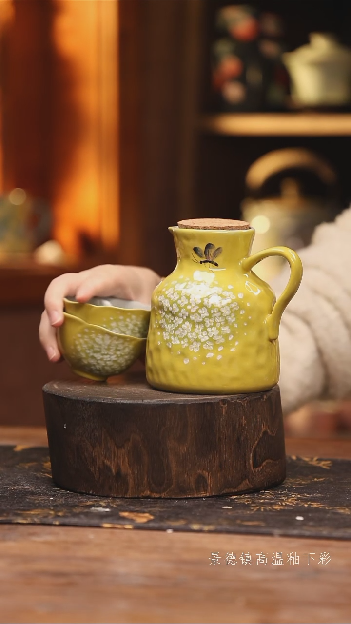 陶瓷景德镇高温釉下手绘陶瓷@L833@