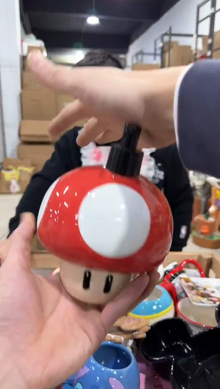 瓷片蘑菇按压瓶 