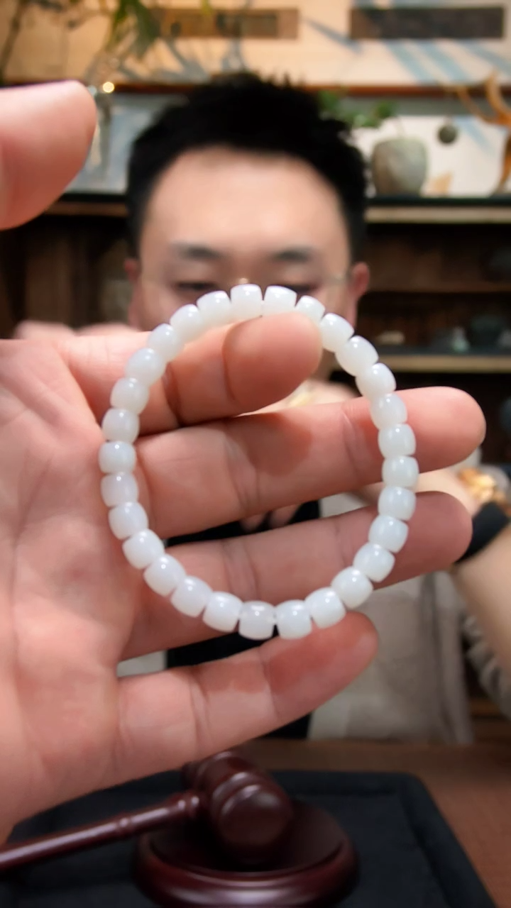 未镶嵌手串和田玉白玉直切手串ZD7*
