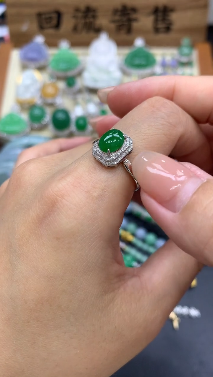 【闪购商品】翡翠戒指18K金镶嵌291-中国好珍宝