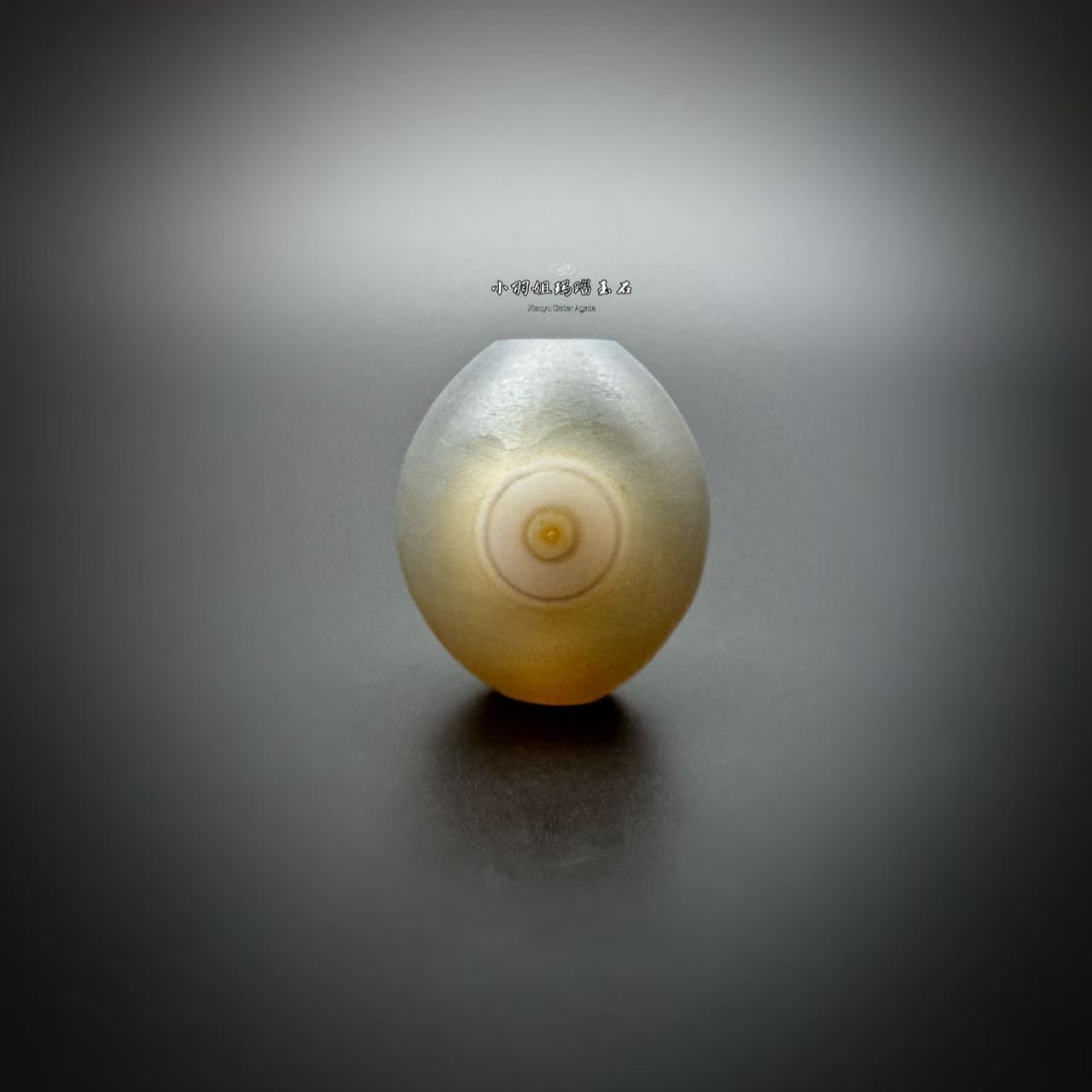 天然哑光玛瑙橄榄珠一眼古珠特色饰品 尺寸 21.3*18.7
