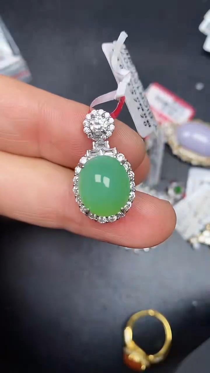 银S925镶嵌戒指翡翠3800