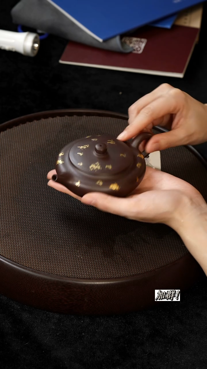 茶壶紫砂HC8010098紫泥扁晨140c