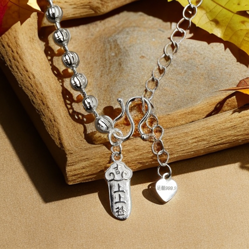 足银手链  猫眼珠上上签民族风手链