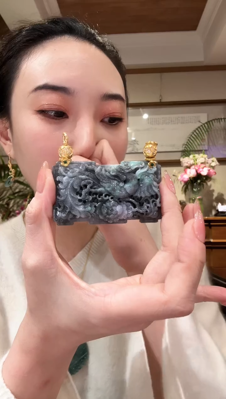 【闪购商品】翡翠颈饰银S925镶嵌国风