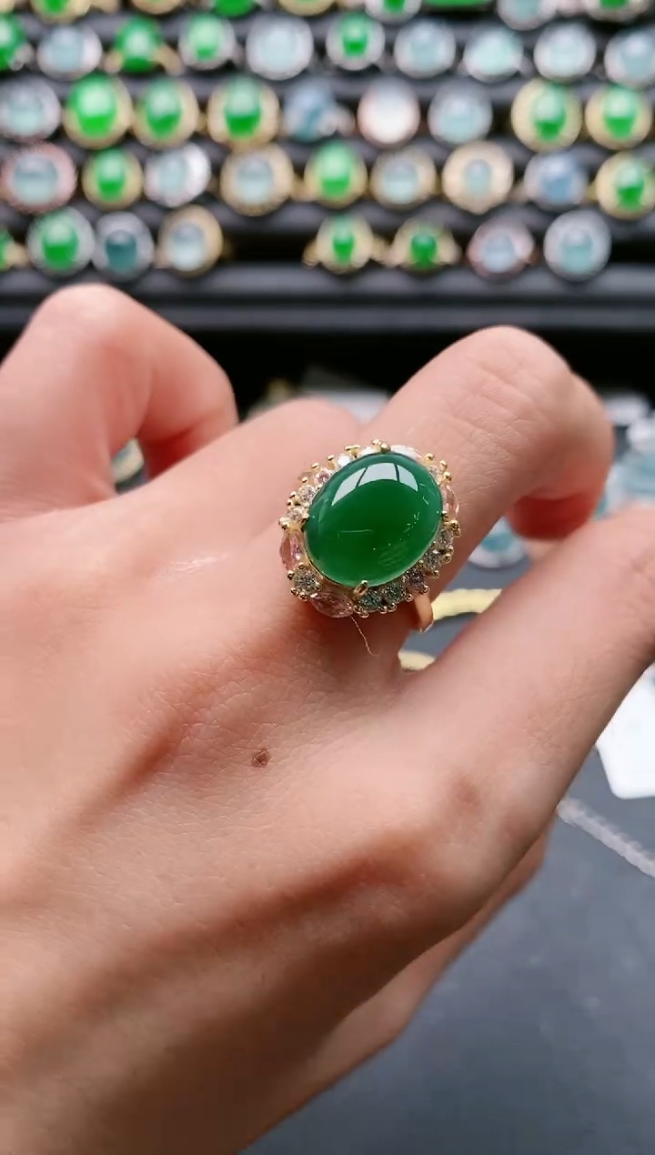【闪购商品】翡翠戒指银S925镶嵌1111111