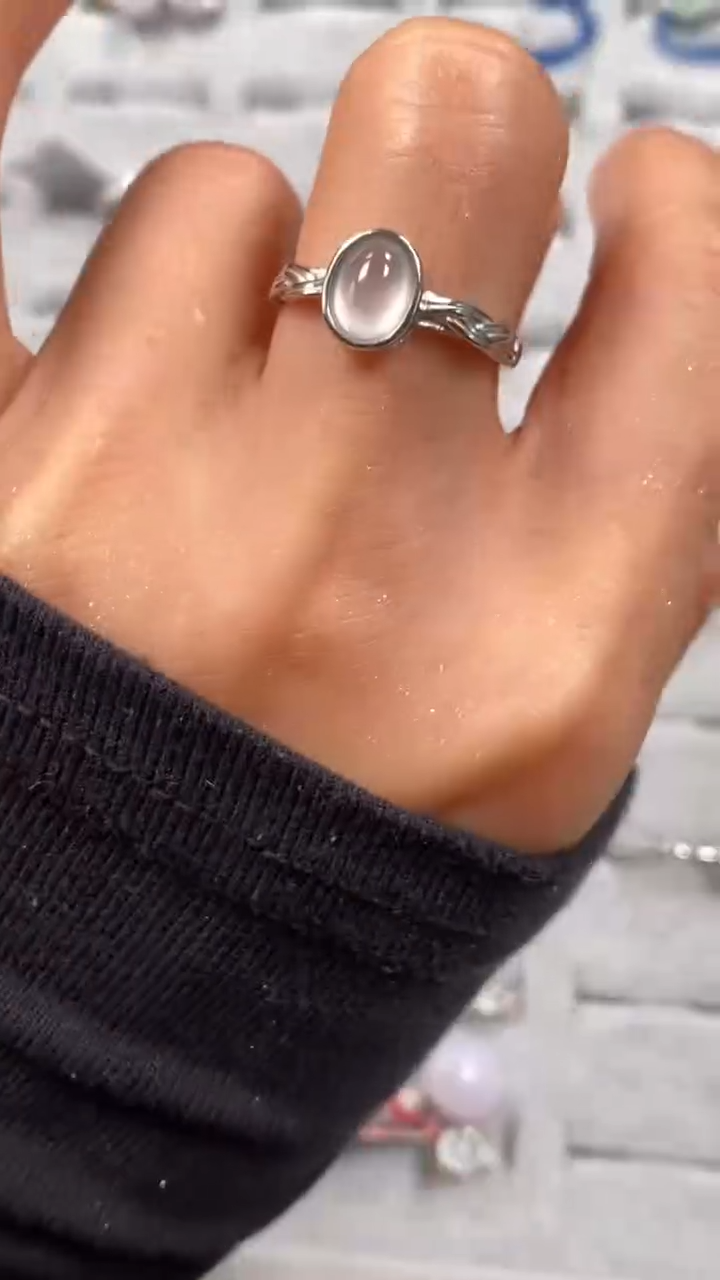 【闪购商品】翡翠戒指银S925镶嵌8474