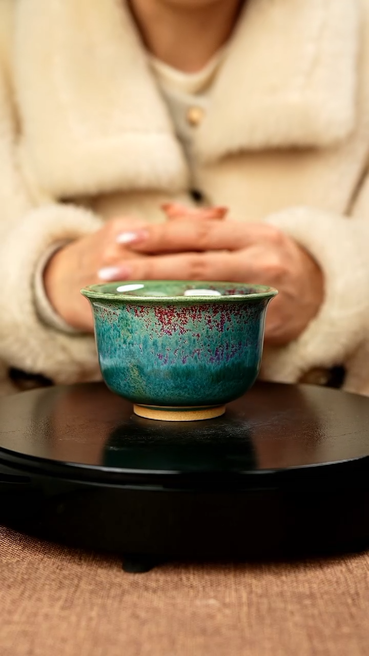 【闪购商品】395#一级品原矿钧瓷炉钧釉压手杯